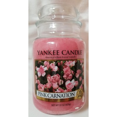 Yankee Candle PINK CARNATION Large Jar 22 Oz Pink Housewarmer New Wax Floral   192627787261
